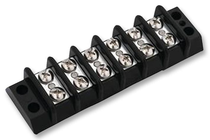 MARATHON SPECIAL PRODUCTS 600A-GP-6 Panel Mount Barrier Terminal Block, 2 Row, 6 Ways, 22 AWG, 12 AWG, 9.5 mm, 15 A