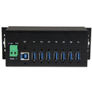 StarTech 7-Port Industrial USB 3.0 ESD and Surge Protection Hub (Black)