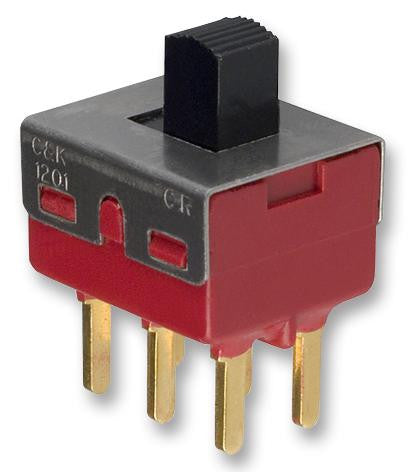 C & K COMPONENTS 1201M2S3CQE2 Slide Switch, DPDT, On-On, Through Hole, 1000 Series, 6 A, 250 V