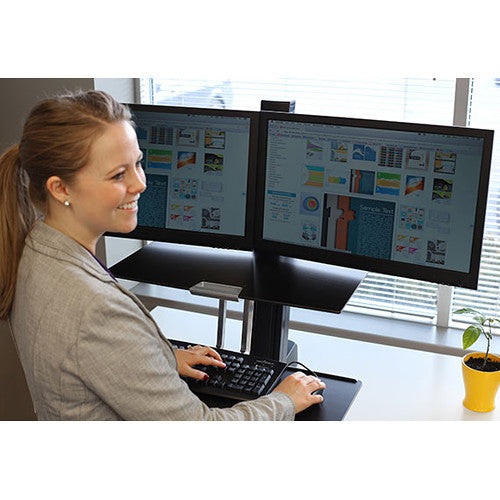 Ergotron WorkFit-S Dual Monitor with Worksurface+ (Black)