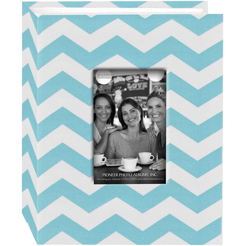 Pioneer Photo Albums Cloth Album with Frame (Chevron, Aqua)