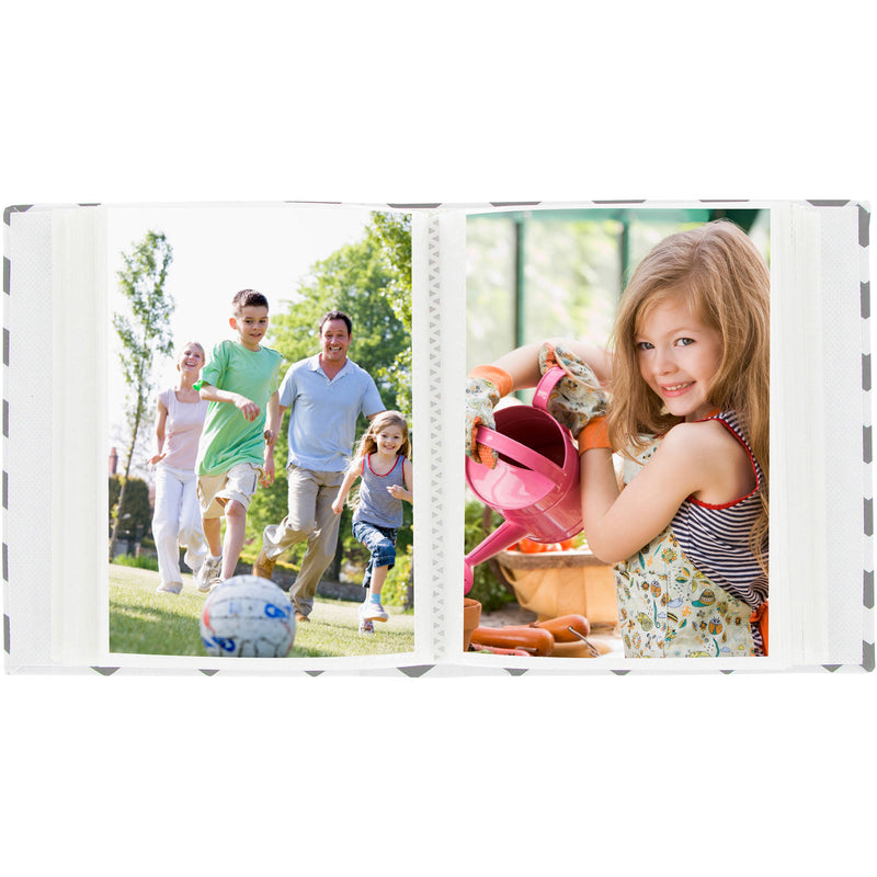 Pioneer Photo Albums Cloth Album with Frame (Chevron, Gray)