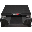 ProX Mixer Case for Large Format 12" DJ Mixers with Laptop Shelf (Black on Black)