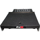 ProX Mixer Case for Large Format 12" DJ Mixers with Laptop Shelf (Black on Black)