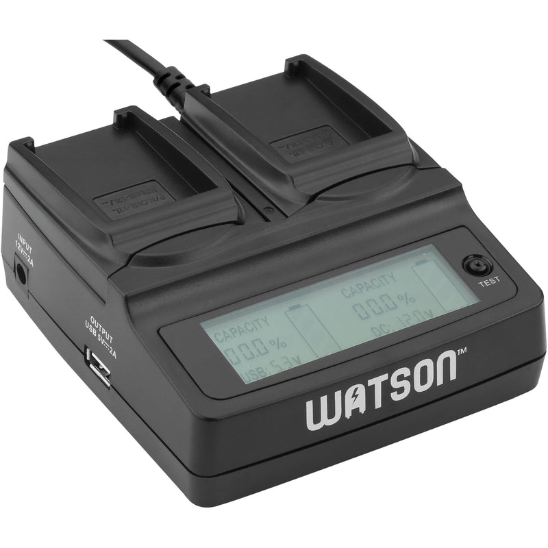 Watson Duo LCD Charger Kit with 2 Battery Adapter Plates for NB-12L