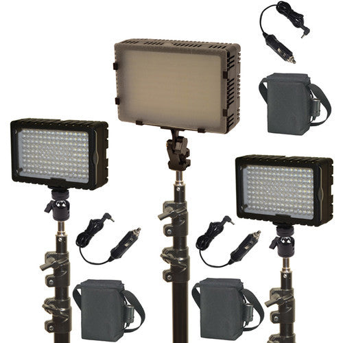 Bescor FP-430K Studio Combo Bi-Color and Daylight 3 Light Battery Kit