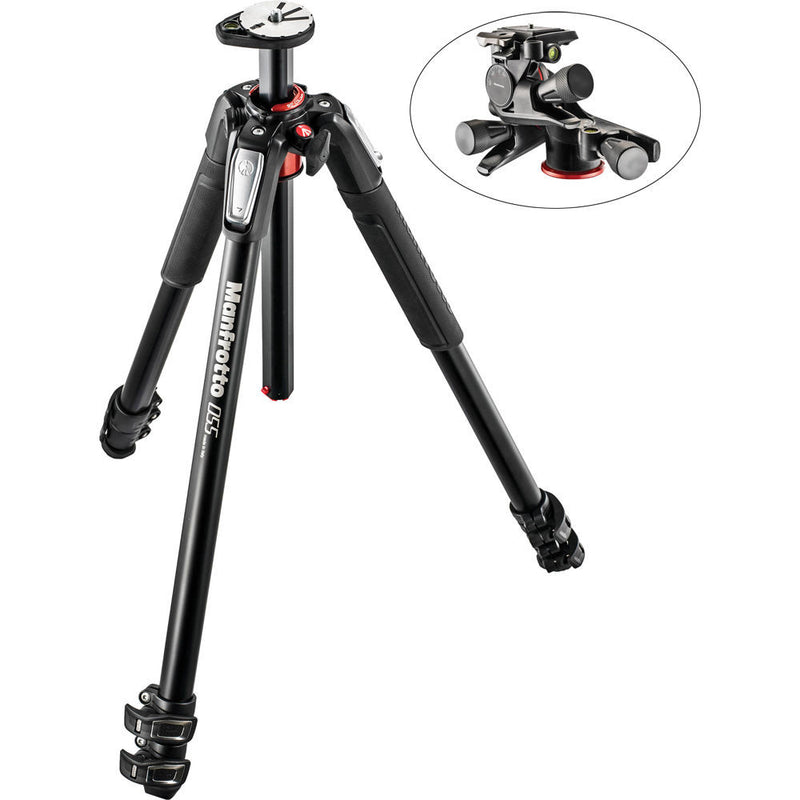 Manfrotto MT055XPRO3 Aluminum Tripod with XPRO Geared 3-Way Pan/Tilt Head Kit