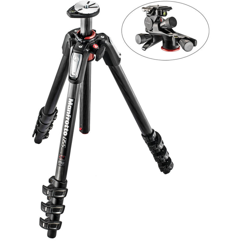 Manfrotto MT055CXPRO4 Carbon Fiber Tripod with XPRO Geared 3-Way Pan/Tilt Head Kit