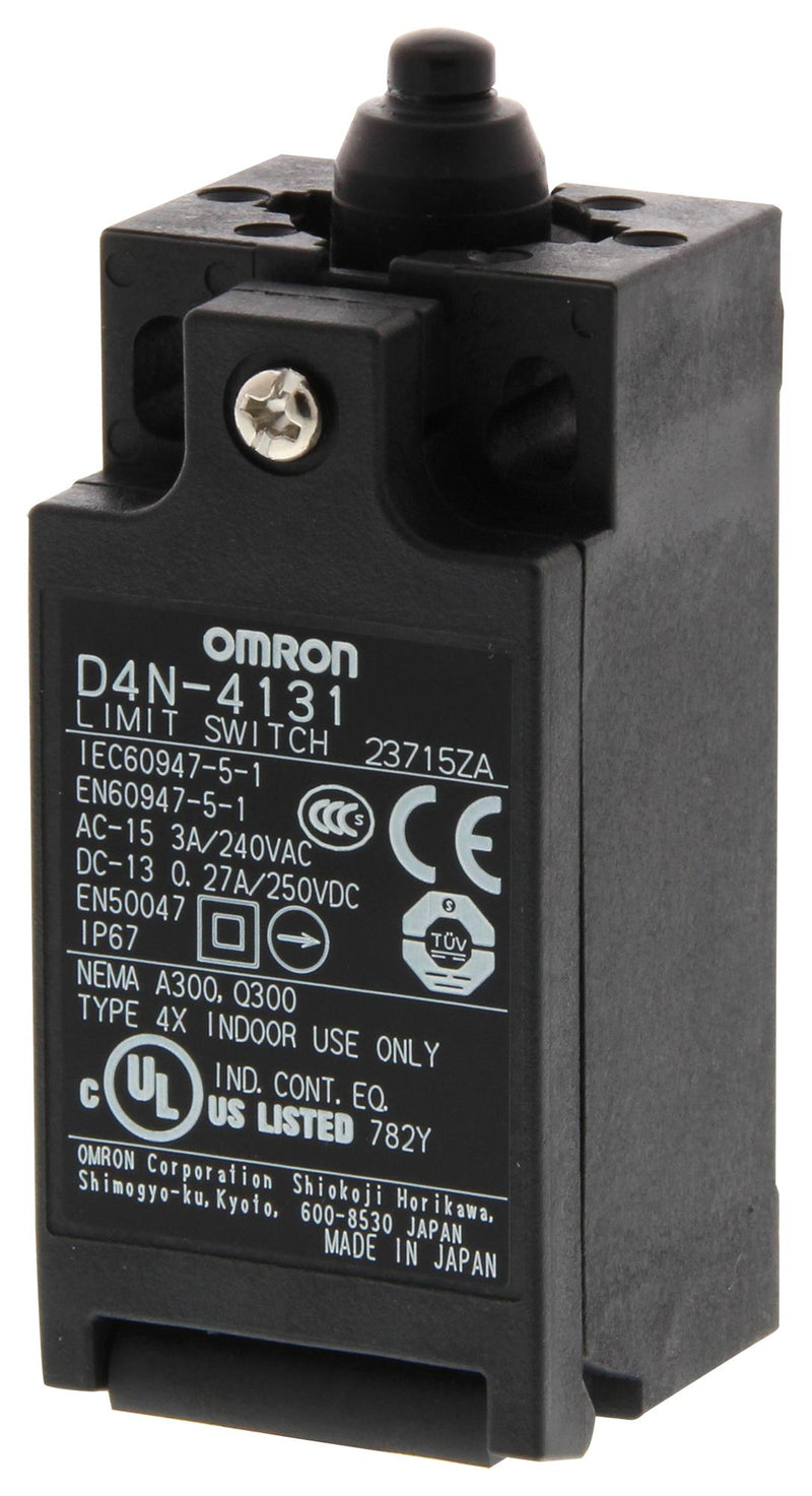 Omron Industrial Automation D4N4131 Limit Switch Miniature Top Plunger SPST-NC SPST-NO 3 A 240 V 6.5 N D4N Series