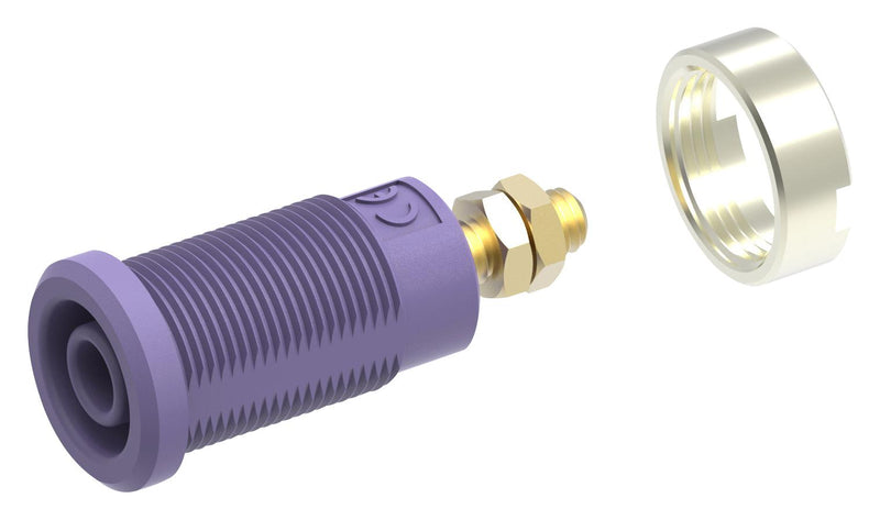 Tenma 72-14170 Banana Test Connector Jack Panel Mount 36 A 1 kV Gold Plated Contacts Purple