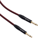 Kopul Premium Instrument Cable 1/4" Male Right-Angle to 1/4" Male with Braided Fabric Jacket (1.5')