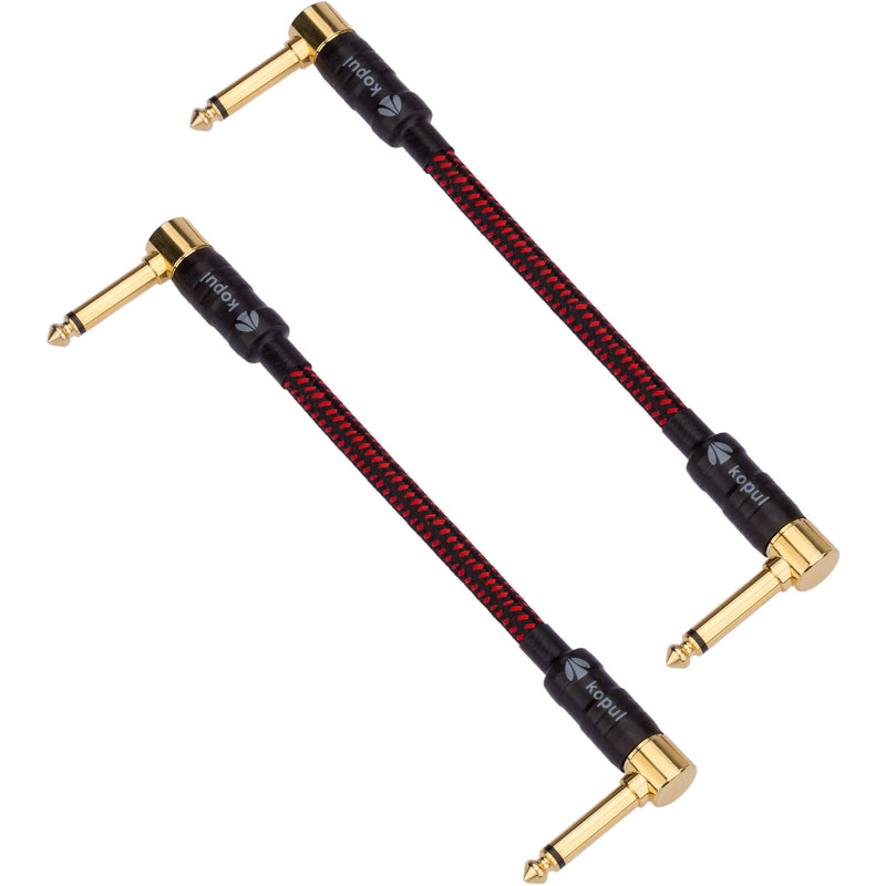 Kopul Premium Performance 3000 Series 1/4" Male RA to 1/4" Male RA Patch Cable with Braided Fabric Jacket (Pair, 6")