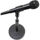 On-Stage DS7200B Round Base Desktop Microphone Stand with Telescoping Shaft - Height: 9 - 13" (Black)