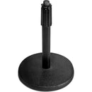 On-Stage DS7200B Round Base Desktop Microphone Stand with Telescoping Shaft - Height: 9 - 13" (Black)