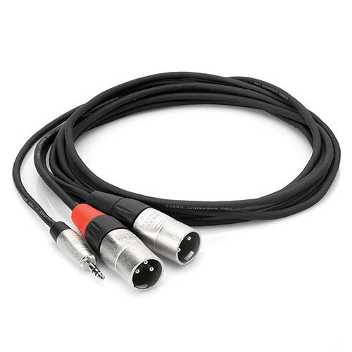 Hosa Technology 3.5" Stereo Mini to Dual 3-Pin XLR Male Breakout Cable (6')