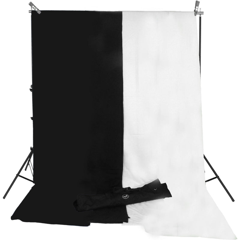 Impact Background System Kit with 10 x 12' Black, White Muslins