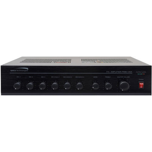 Speco Technologies Contractor Series 120W RMS Public Address Power Mixer Amplifier