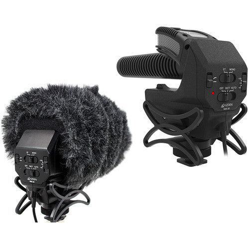 Azden SMX-30 Stereo/Mono Switchable Video Mic & Furry Windshield Cover Kit