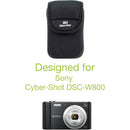 MegaGear Ultra-light Neoprene Camera Case with Carabiner for Sony Cyber-Shot DSC-W800 Camera (Black)