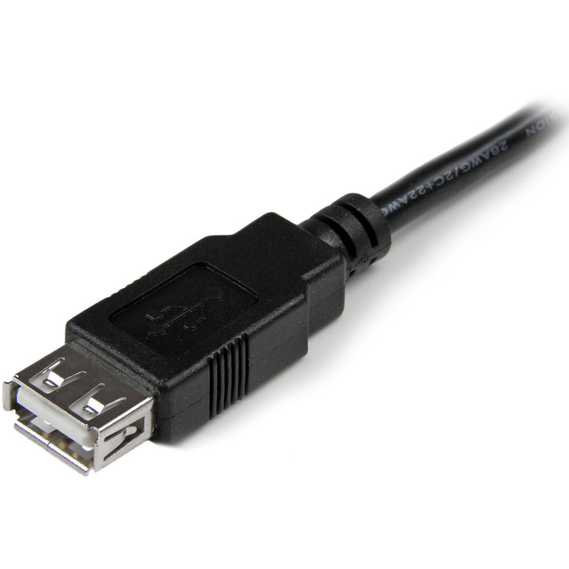 StarTech Male to Female USB 2.0 Extension Adapter Cable A to A (Black, 6")