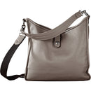 Oberwerth Kate Multi-Functional Basalt Leather Ladies Bag (Dark Gray, Silver Fastenings & Buttons)