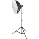 Genaray Clamshell Lighting 36" Soft Strip 4-Light Standard Kit with Stands