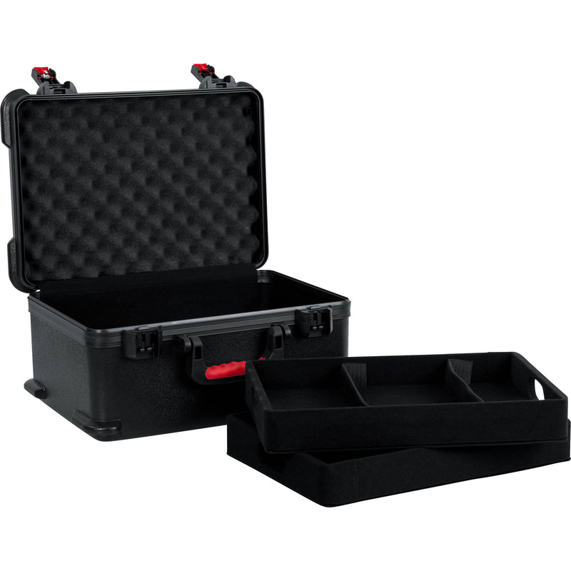 Gator Cases GTSA-MICW7 ATA-Molded Polyethylene Case with 2 Lift-Out Trays for up to 7 Wireless Microphones & Accessories