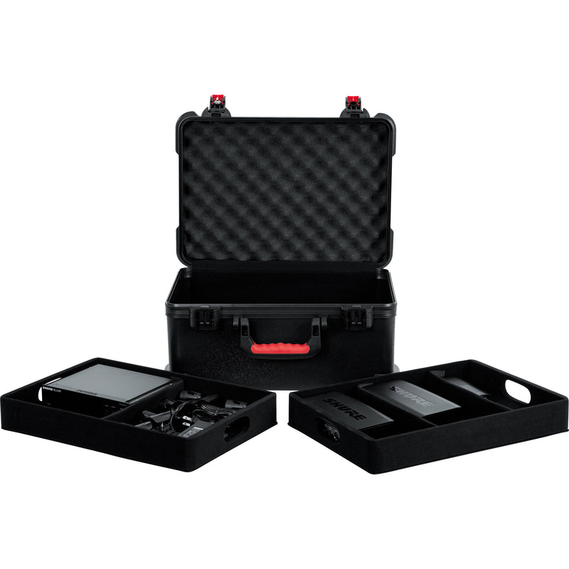 Gator Cases GTSA-MICW7 ATA-Molded Polyethylene Case with 2 Lift-Out Trays for up to 7 Wireless Microphones & Accessories