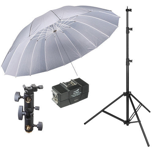 Impact 7' Parabolic Umbrella (White Diffusion) With Light Stand Kit