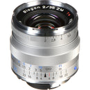 Zeiss Wide Angle 35mm f/2 Biogon T* ZM Manual Focus Lens for Zeiss Ikon and Leica M Mount Rangefinder Cameras - Silver