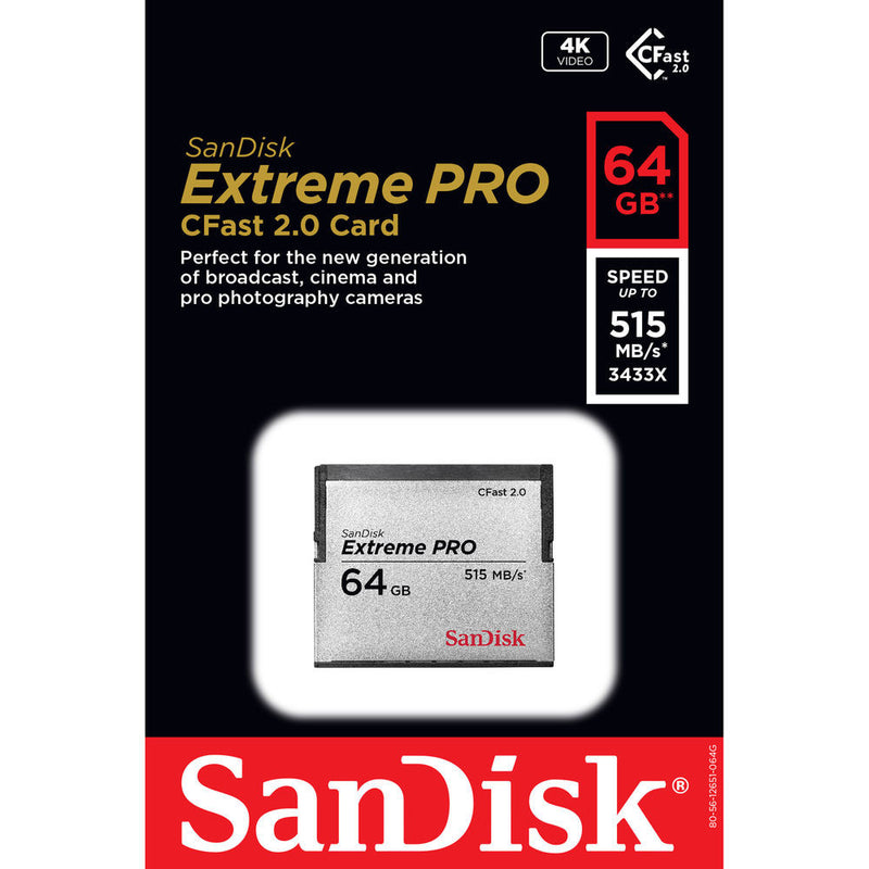 SanDisk 64GB Extreme PRO CFast 2.0 Memory Card (Canon & Blackmagic Cameras)