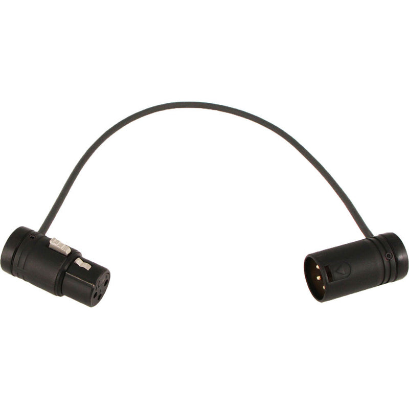 Cable Techniques Low-Profile, 3-Pin XLR Female to 3-Pin XLR Male Adjustable-Angle Cable (Black Caps, 10")