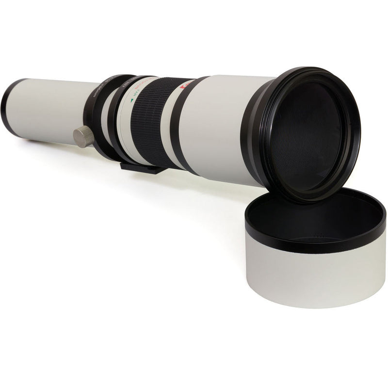 Opteka 650-1300mm f/8-16 Preset Telephoto Zoom Lens for T Mount (White)