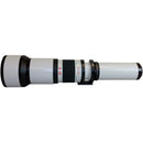 Opteka 650-1300mm f/8-16 Preset Telephoto Zoom Lens for T Mount (White)