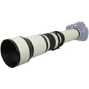 Opteka 650-1300mm f/8-16 Preset Telephoto Zoom Lens for T Mount (White)