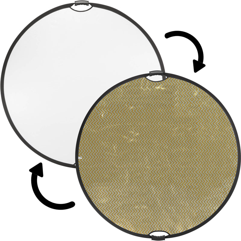 Impact Circular Collapsible Reflector with Handles (32", Soft Gold/White)