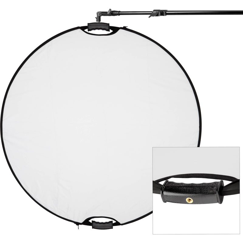 Impact Circular Collapsible Reflector with Handles (52", Silver/White)