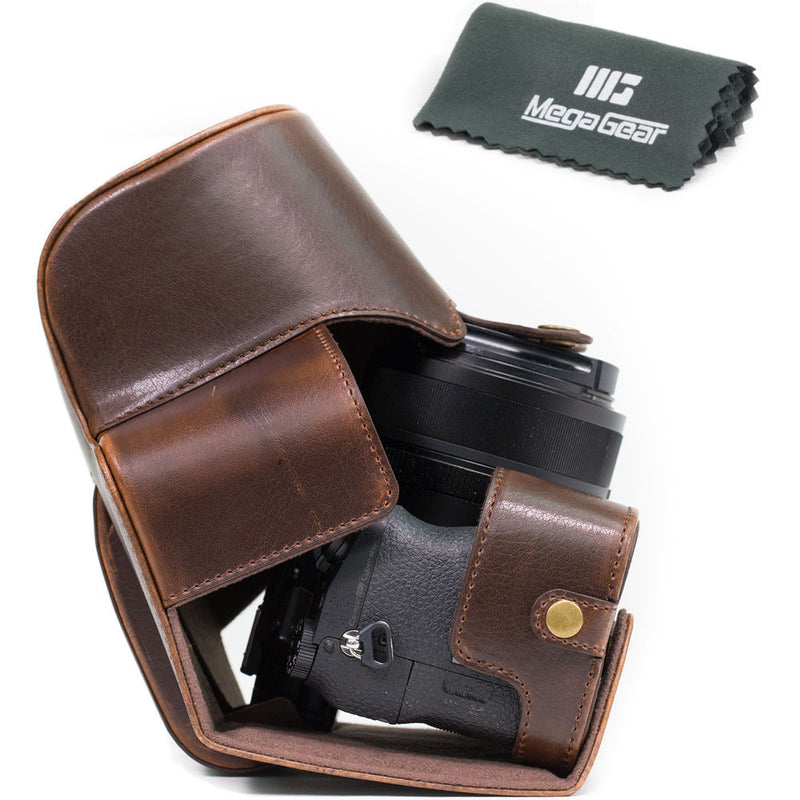 MegaGear Ever Ready Leather Camera Case for Sony Cyber-shot DSC-RX10 III (Dark Brown)