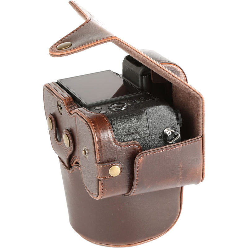 MegaGear Ever Ready Leather Camera Case for Sony Cyber-shot DSC-RX10 III (Dark Brown)