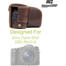 MegaGear Ever Ready Leather Camera Case for Sony Cyber-shot DSC-RX10 III (Dark Brown)