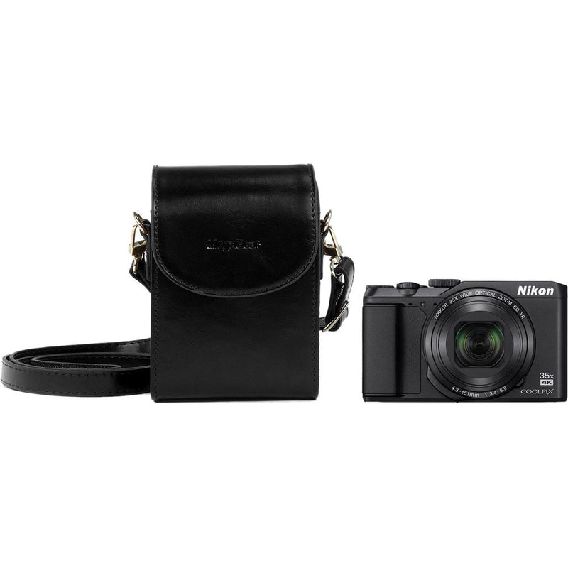 MegaGear Protective Leather Camera Case for Nikon COOLPIX A900 (Black)