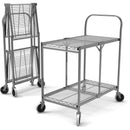 Luxor Two-Shelf Collapsible Wire Utility Cart