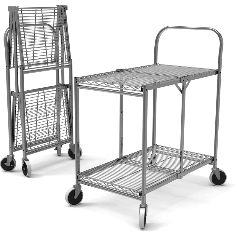 Luxor Two-Shelf Collapsible Wire Utility Cart