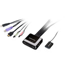 IOGEAR 2-Port HD Cable KVM Switch with DisplayPort Adapters Bundle