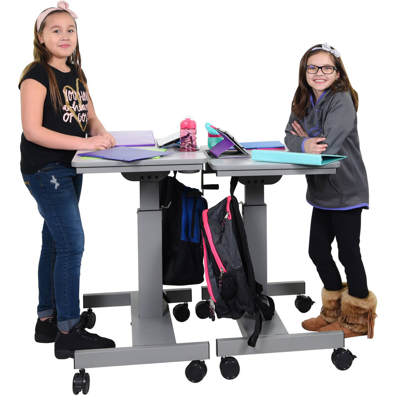 Luxor Student Sit/Stand Desk with Crank Handle