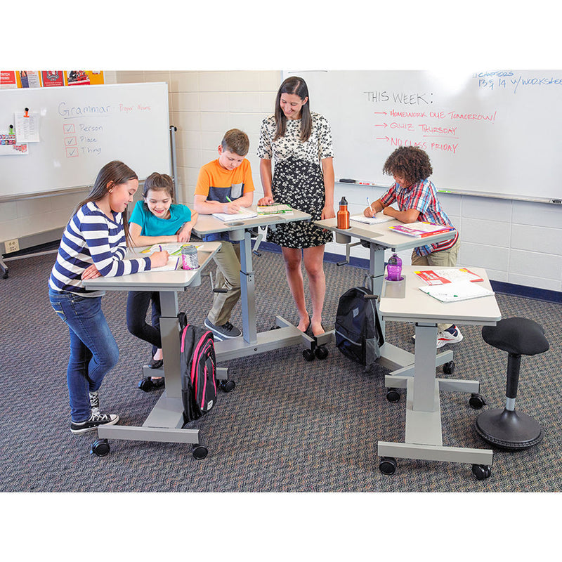 Luxor Student Sit/Stand Desk with Crank Handle