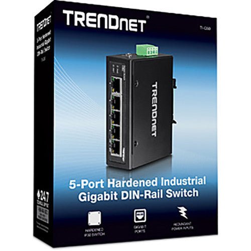 TRENDnet TI-G50 5-Port Hardened Industrial Gigabit Din-Rail Switch