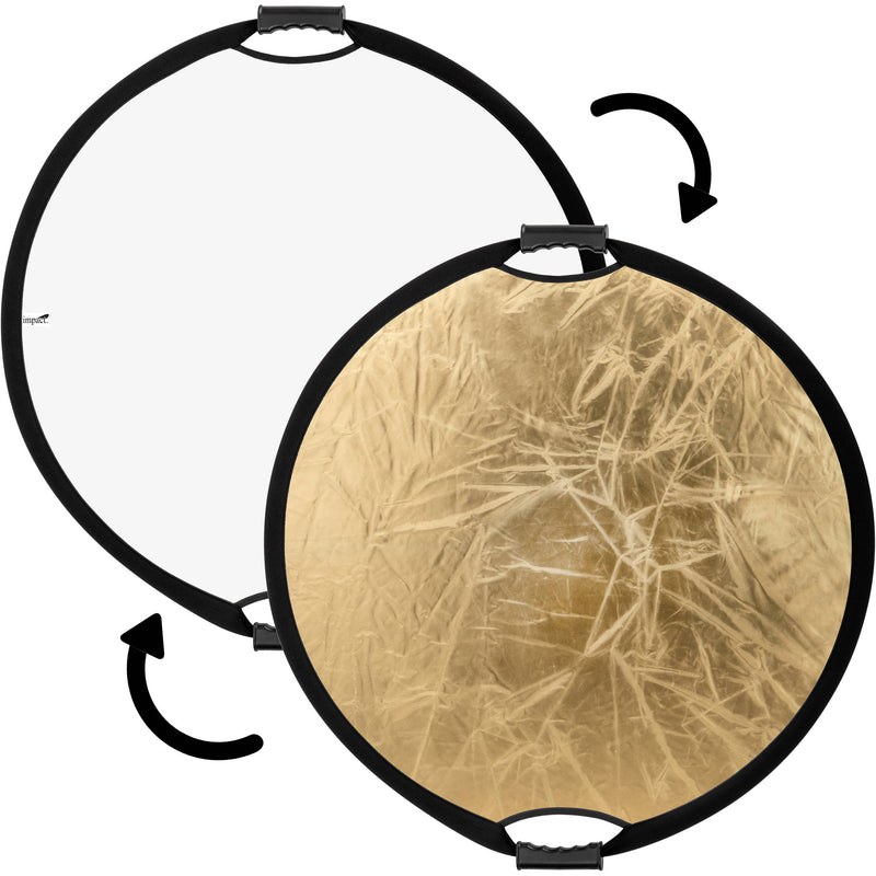 Impact Circular Collapsible Reflector with Handles (22', Gold/White)