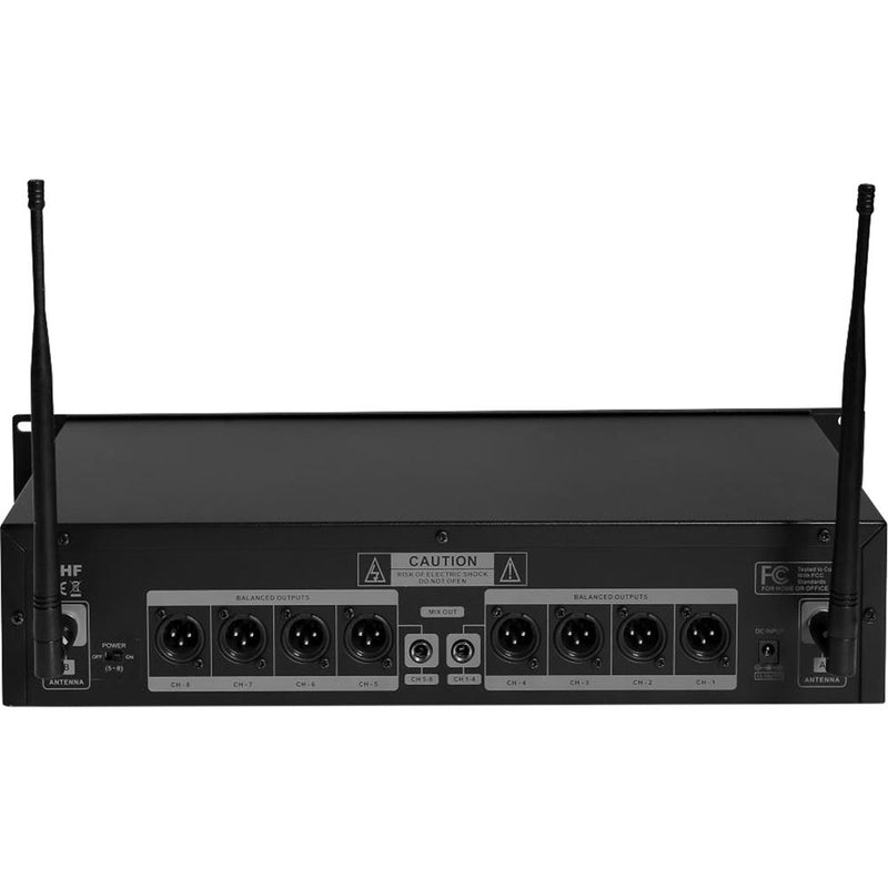 Pyle Pro PDWM8250 8-Channel Rackmount Wireless Handheld Microphone System (523 to 597 MHz)