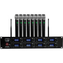 Pyle Pro PDWM8250 8-Channel Rackmount Wireless Handheld Microphone System (523 to 597 MHz)